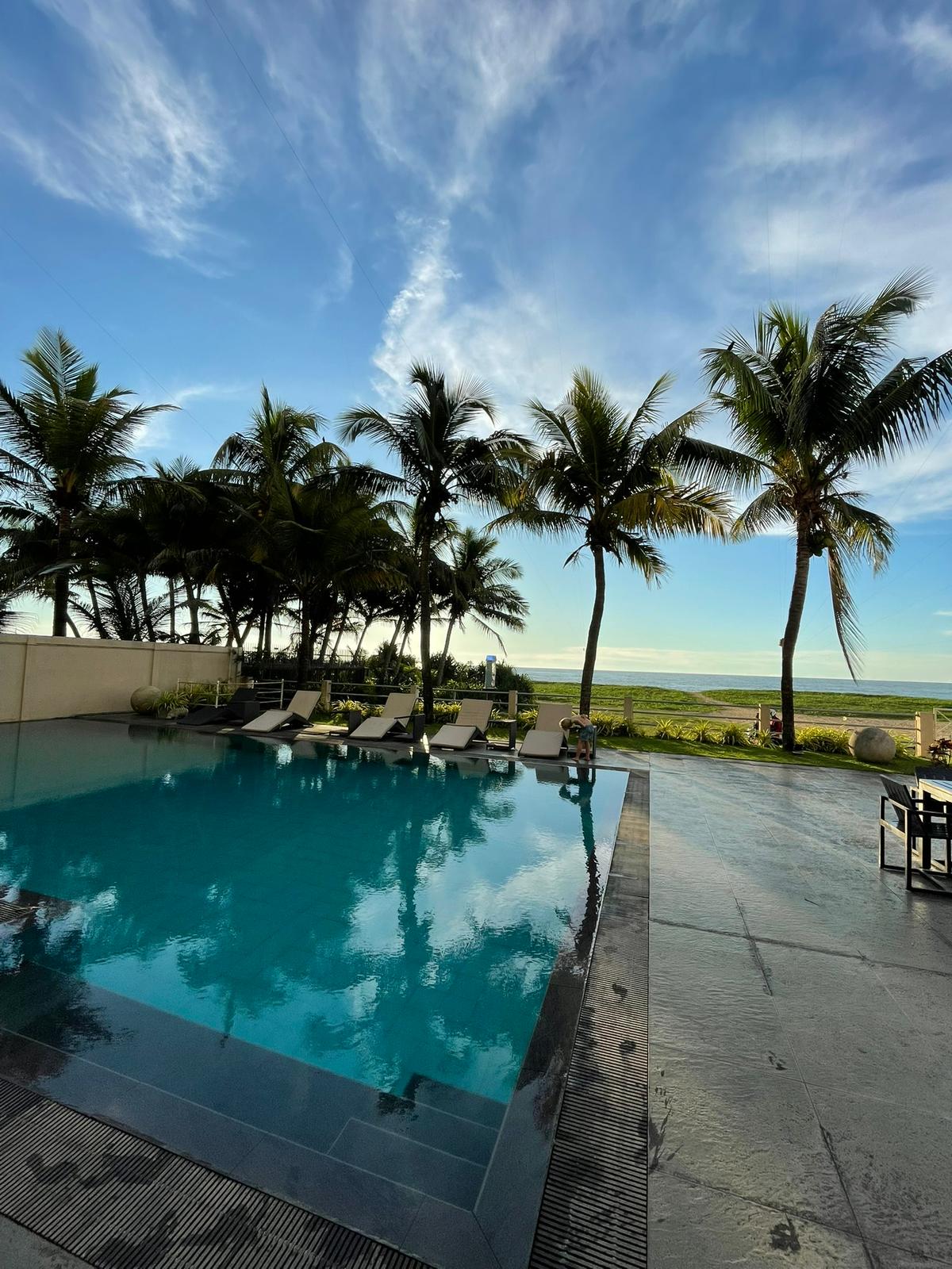Resort pool with palm trees